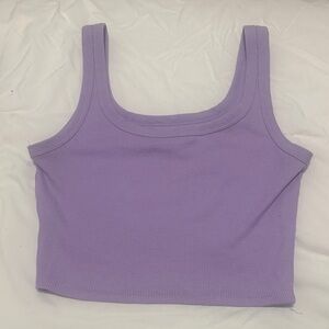 SHEIN Lavender Ribbed Crop Top